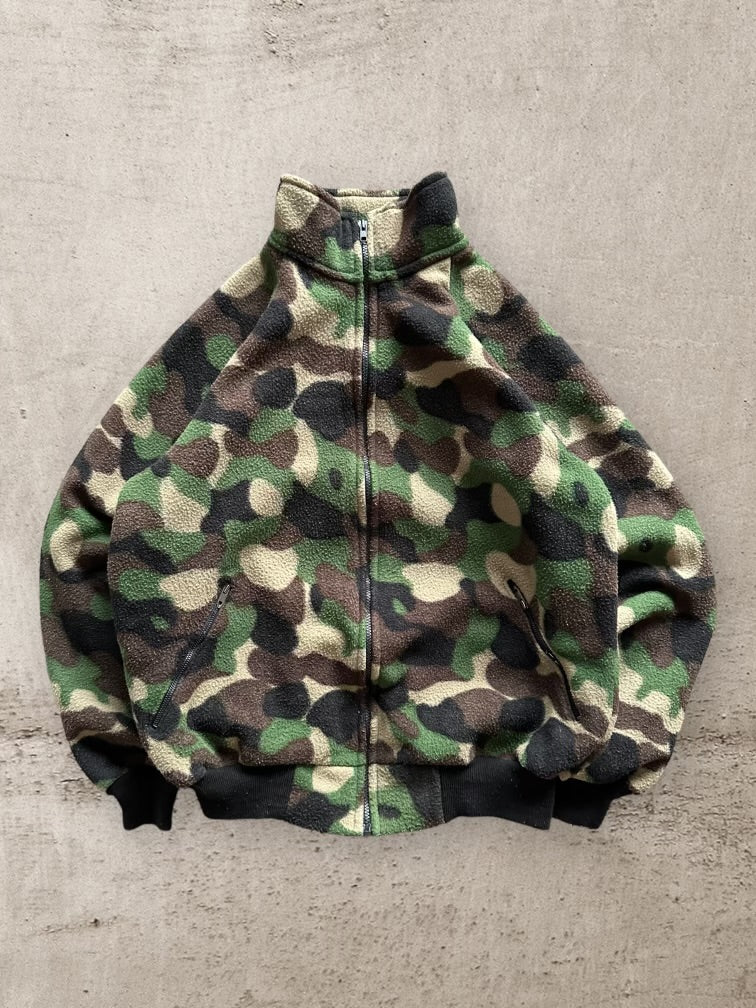 90s Army Camouflage Full Zip Fleece