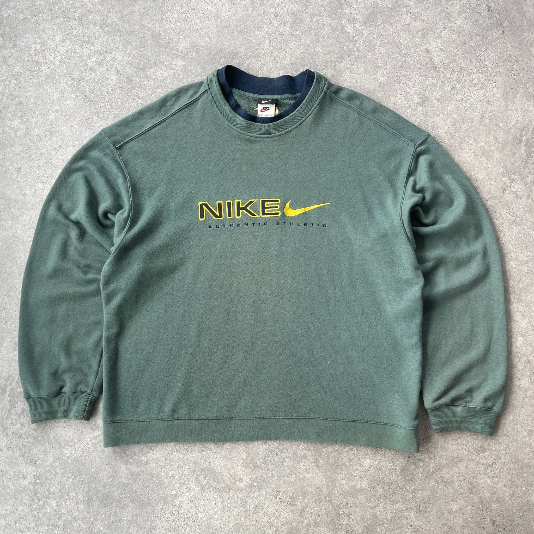 N*ke RARE 1990s heavyweight embroidered swoosh sweatshirt (XL)