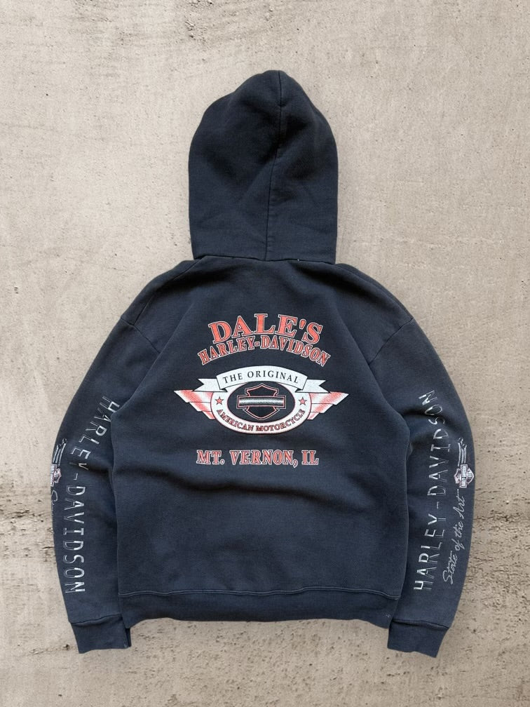 90s Harley Davidson Graphic Zip Up Hoodie