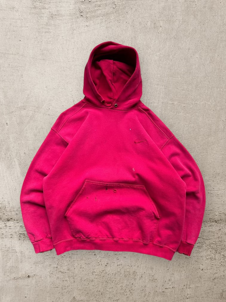 90s NK Red Mini Swoosh Tonal Hoodie