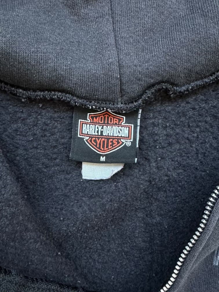 90s Harley Davidson Graphic Zip Up Hoodie