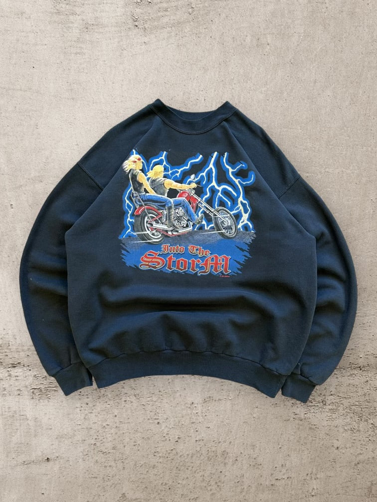 90s Into The Storm Biker Graphic Crewneck