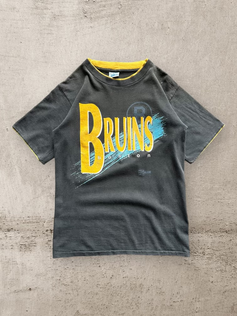 90s Salem Boston Bruins Double Sleeve Graphic T-Shirt