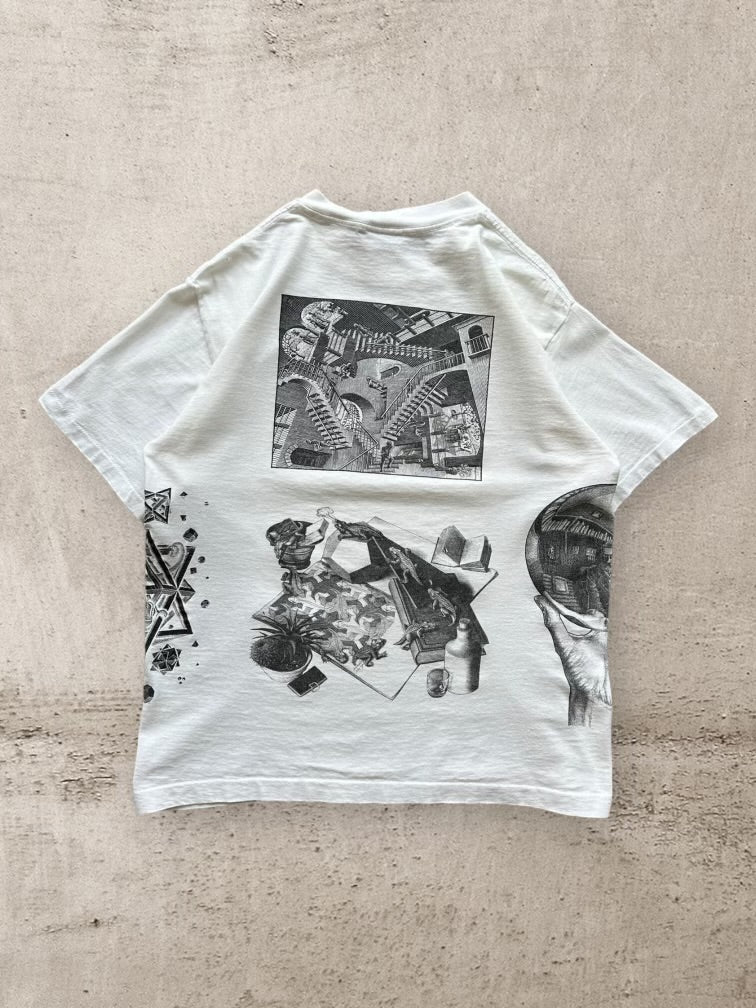 90s M.C Escher AOP Graphic T-Shirt