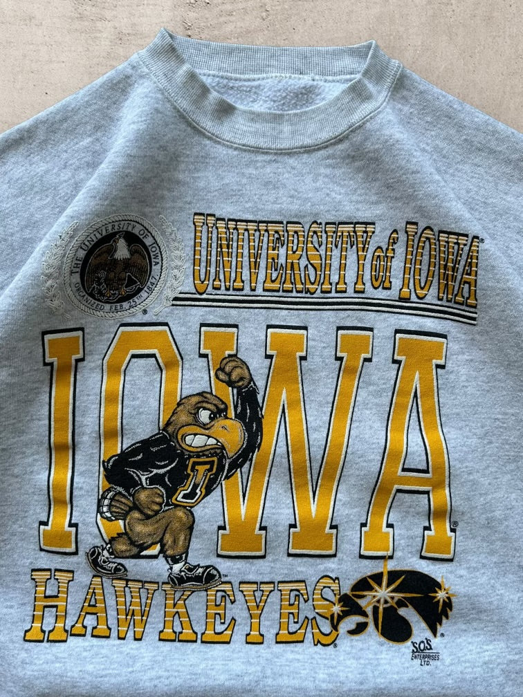 90s University Of Iowa Cut Off Crewneck