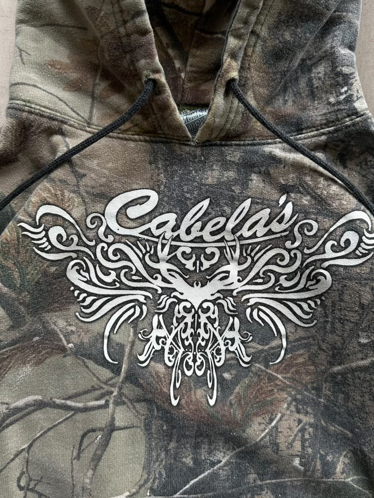 00s Cabelas Real Tree Camouflage Hoodie