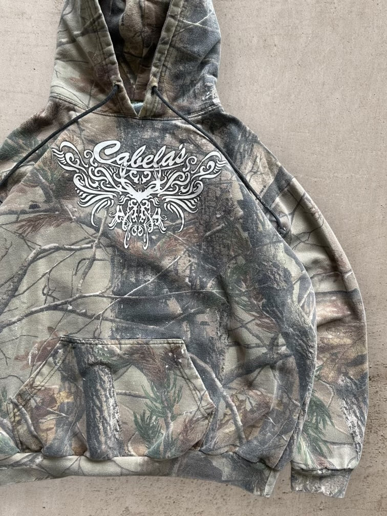 00s Cabelas Real Tree Camouflage Hoodie