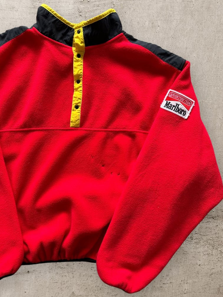 90s Marlboro Cigarettes 1/4 Button Up Patch Fleece