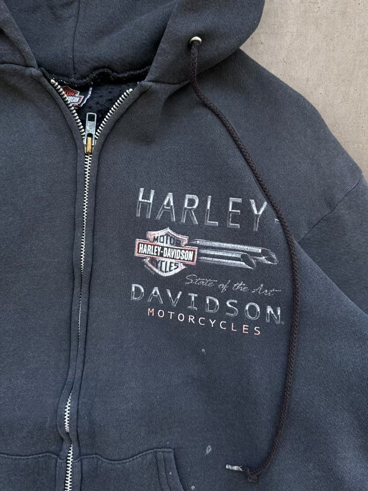 90s Harley Davidson Graphic Zip Up Hoodie