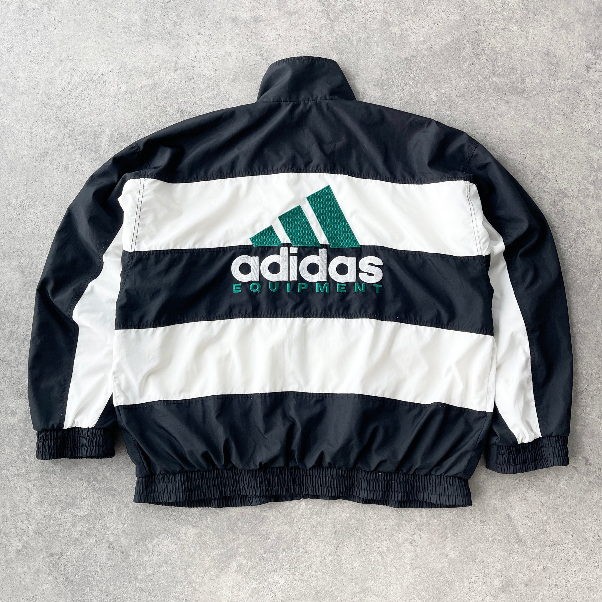 AD*DAS Equipment 1990s striped embroidered shell jacket