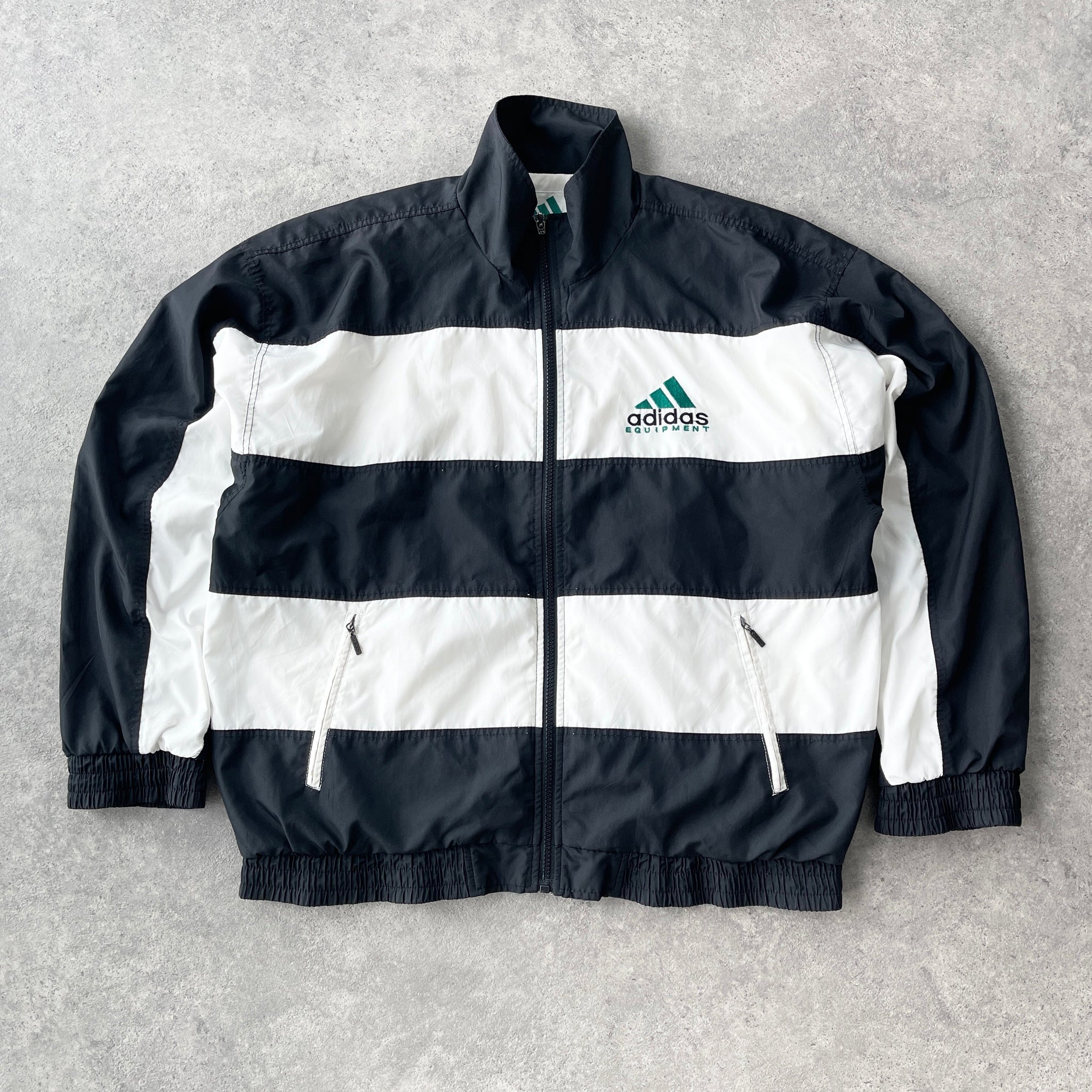 AD*DAS Equipment 1990s striped embroidered shell jacket