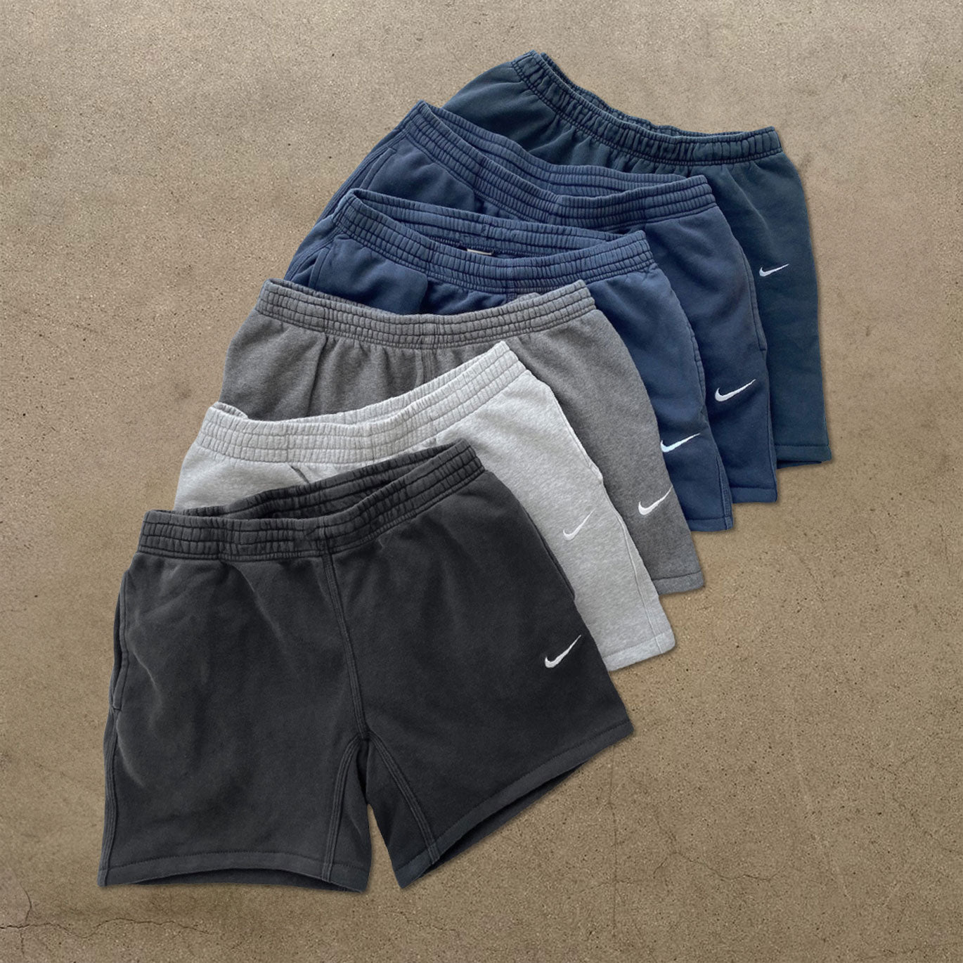 Swoosh Sweatshorts (BLACK, GRAY & NAVY)